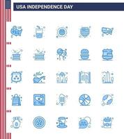 feliz dia da independência 25 blues icon pack para web e imprimir mapa dos eua segurança proteção americana editável dia dos eua vetor elementos de design