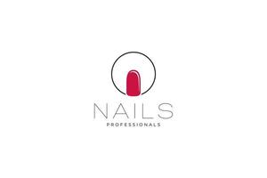 letra inicial o com logotipo de unhas. modelo de sinal de negócios de ícone vetorial para indústria de beleza, salão de beleza, manicure, boutique, procedimentos cosméticos. vetor