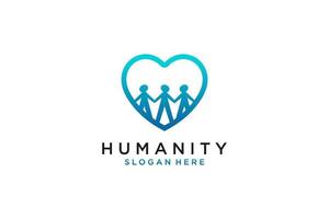 logotipo de pessoas da humanidade social. elemento de modelo de design de logotipo de vetor plano