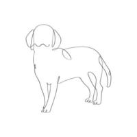 cão minimalista continua desenho de linha vetor