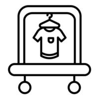 ícone de linha de rack de roupas vetor