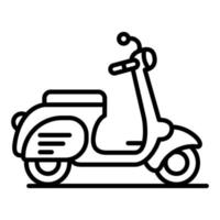 ícone de linha de scooter de entrega vetor