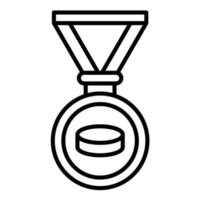 ícone de linha de medalha de hóquei no gelo vetor