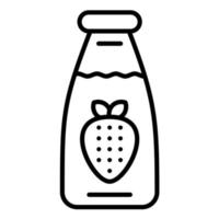 ícone da linha de leite com morango vetor