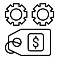ícone de linha de gerenciamento de custos vetor
