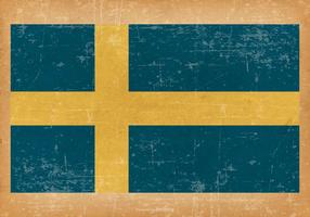 Grunge Bandeira da Suécia vetor