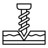 ícone de linha de perfuração vetor