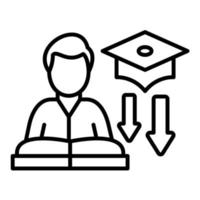ícone da linha de graduação vetor