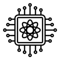 ícone de linha de tecnologia quântica vetor