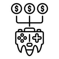 ícone de linha de dinheiro do jogo vetor