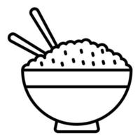 ícone da linha de arroz vetor