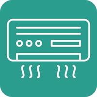 ícones de fundo de canto redondo de linha de ar condicionado vetor