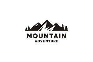 montanha, viagens, inspiração de design de logotipo de hipster de aventura vetor