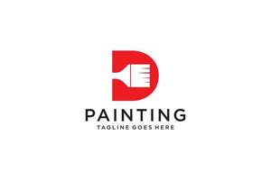 letra d para logotipo de pintura, logotipo de serviços de pintura, vetor de logotipo de pintura