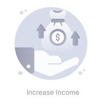um ícone de conceito plano de aumento de renda em estilo editável moderno vetor