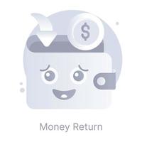 retorno de dinheiro, um ícone conceitual plano com facilidade de download vetor