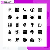 25 ícones criativos sinais e símbolos modernos de dispositivos de energia de telefone seo de página da web elementos de design de vetores editáveis