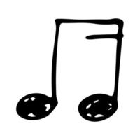 doodle de nota musical. símbolo musical desenhado à mão. elemento único para impressão, web, design, decoração, logotipo vetor