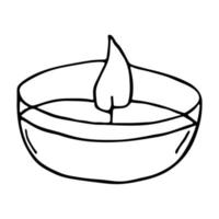 vela de aroma ardente. ilustração de doodle único. clipart desenhado à mão para cartão, logotipo, design vetor