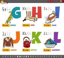 letras do alfabeto educacional de desenhos animados para crianças de ge vetor