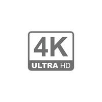 eps10 vetor cinza 4k ultra ou uhd 2160p ícone isolado no fundo branco. símbolo de resolução 4k de alta definição em um estilo simples e moderno para o design do seu site, logotipo e aplicativo móvel