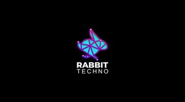 ícone de vetor de design digital de logotipo de dados de tecnologia de coelhos