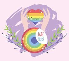 composição lgbtqi dos desenhos animados para a celebração do orgulho vetor