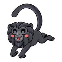 desenho animado de macaco bonito goeldi pulando vetor