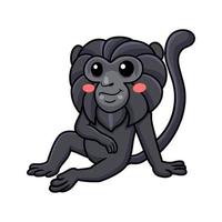 desenho animado de macaco bonito goeldi sentado vetor