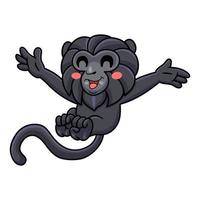 posando de desenho animado de macaco bonito goeldi vetor