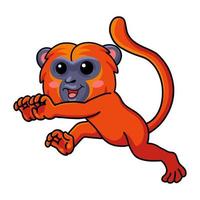 desenho animado bonito macaco bugio vermelho correndo vetor