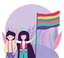 personagens de desenhos animados lgbtqi para a celebração do orgulho vetor