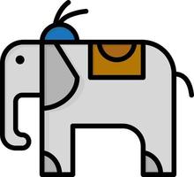 modelo de banner de ícone de vetor de ícone de cor plana animal elefante