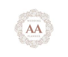 coleção de logotipos de monograma de casamento de letras iniciais, modelos modernos minimalistas e florais desenhados à mão para cartões de convite, salve a data, identidade elegante para restaurante, boutique, café em vetor