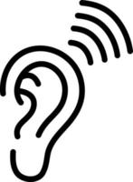 ícone de linha para ouvido vetor