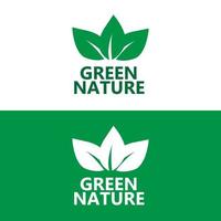 símbolo de energia ecológica de vetor de logotipo de folha com design de cor verde natural para tecnologia de reciclagem orgânica.