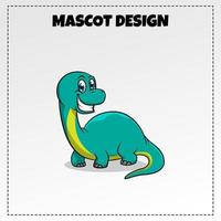 design vetorial de ilustração de mascote de brontossauro vetor