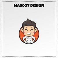 design de vetor de ilustração de mascote de chef de logotipo de comida