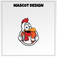 design de vetor de ilustração de mascote de frango logotipo de comida