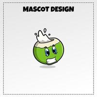 logotipo de comida ilustração de mascote de gelo de coco design vetorial vetor