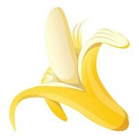 vetor de desenhos animados de ícone de banana descascada. casca de fruta