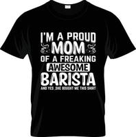 design de camiseta de café barista, slogan de camiseta de café barista e design de vestuário, tipografia de café barista, vetor de café barista, ilustração de café barista