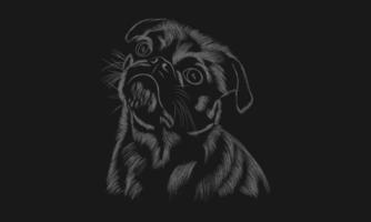 pug ilustração desenhada à mão em vetor