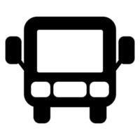 ícone de glifo de ônibus em fundo branco vetor
