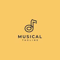 modelo de design de ícone de logotipo de notas musicais vetor