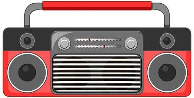 tocador de música de rádio vermelho isolado no fundo branco