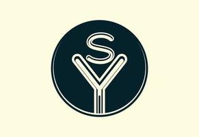 logotipo de carta sy e modelo de design de ícone vetor