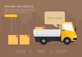 Movendo Van ou Caminhão. Transporte ou Entrega Ilustração. vetor