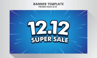 12.12 dia de compras venda em flash super venda design de modelo de banner com desconto de oferta especial vetor