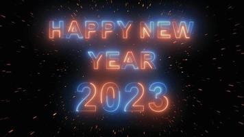 estilo neon feliz ano novo 2023 vetor